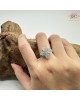 【肌容雪】天然緬甸A貨白冰翡翠花瓣造型可調節戒指 編號676(戒圍17.3mm#10號)