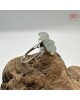 【肌容雪】天然緬甸A貨白冰翡翠花瓣造型可調節戒指 編號676(戒圍17.3mm#10號)