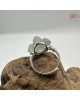 【肌容雪】天然緬甸A貨白冰翡翠花瓣造型可調節戒指 編號676(戒圍17.3mm#10號)