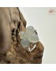 【肌容雪】天然緬甸A貨白冰翡翠花瓣造型可調節戒指 編號676(戒圍17.3mm#10號)