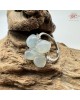 【肌容雪】天然緬甸A貨白冰翡翠花瓣造型可調節戒指 編號676(戒圍17.3mm#10號)