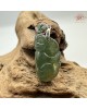 【肌容雪】天然緬甸A貨海草綠猴子報喜翡翠吊墜繩 編號677