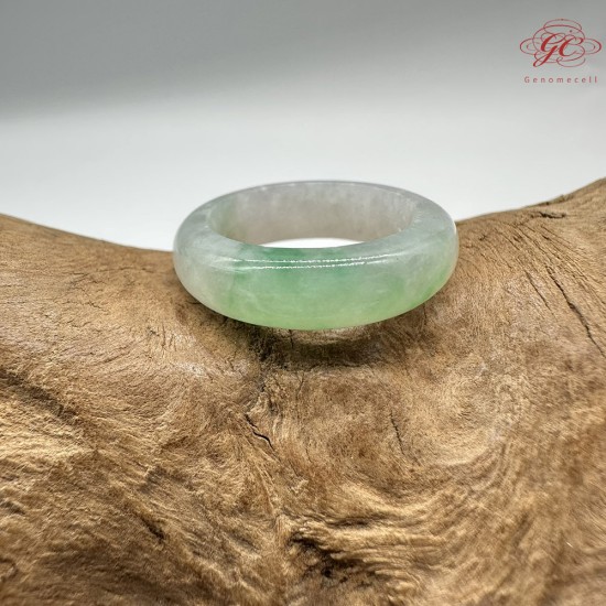 【肌容雪】天然緬甸A貨綠翡翠飄花戒圈 編號688(戒圍17.7mm#12號)