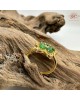 【肌容雪】天然緬甸A貨翡翠翠綠五花瓣可調節戒指 編號695(戒圍18.1mm#14號)