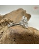 【肌容雪】天然緬甸A貨白冰翡翠泡泡龍可調節戒指 編號698(戒圍16.9mm#10號)