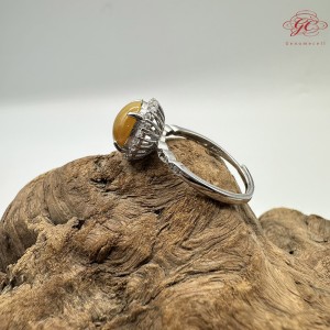 【肌容雪】天然緬甸A貨黃翡翠可調節戒指 編號700(戒圍17.5mm#12號)