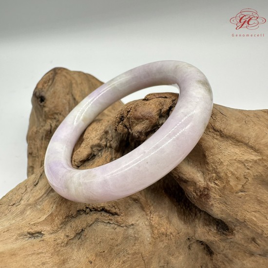 【肌容雪】天然緬甸A貨冰粉紫翡翠圓條手鐲 編號707(鐲圍52.8mm#16.5號 )