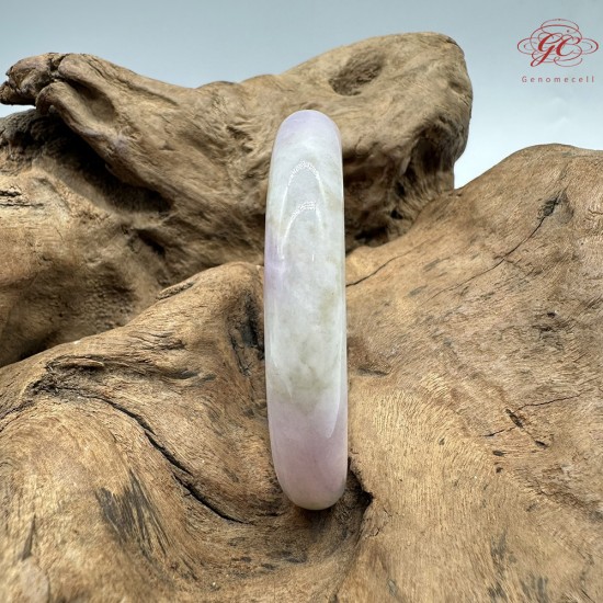 【肌容雪】天然緬甸A貨冰粉紫翡翠圓條手鐲 編號707(鐲圍52.8mm#16.5號 )
