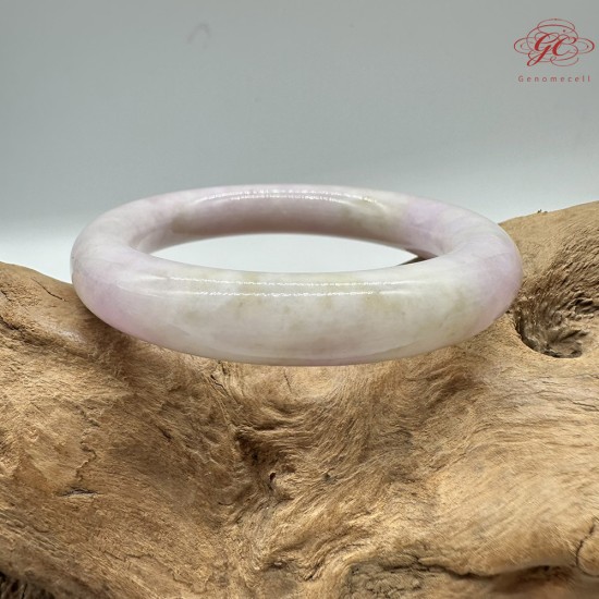 【肌容雪】天然緬甸A貨冰粉紫翡翠圓條手鐲 編號707(鐲圍52.8mm#16.5號 )
