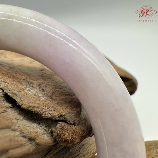 【肌容雪】天然緬甸A貨冰粉紫翡翠圓條手鐲 編號707(鐲圍52.8mm#16.5號 )