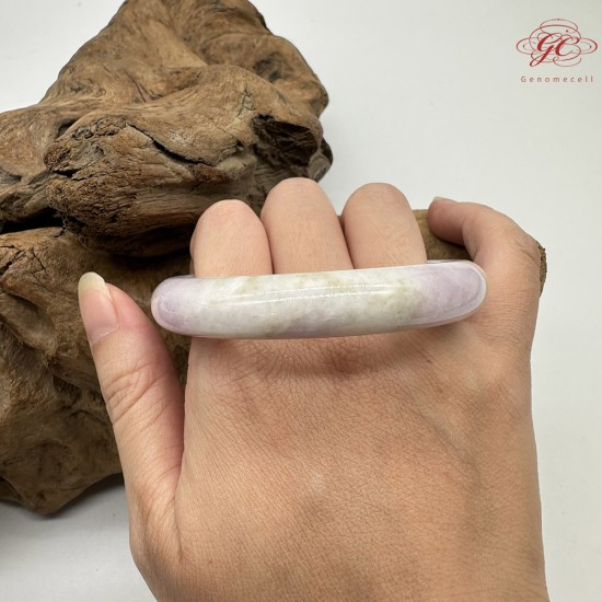 【肌容雪】天然緬甸A貨冰粉紫翡翠圓條手鐲 編號707(鐲圍52.8mm#16.5號 )