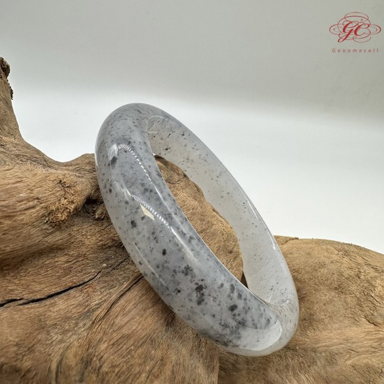 【肌容雪】天然緬甸A貨星空烏雞美人條手鐲 編號853(鐲圍59mm#18.5號)