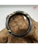 【肌容雪】天然美石黑色石紋礦石手鐲 編號B11(鐲圍57.0mm#18號)