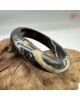 【肌容雪】天然美石黑色石紋礦石手鐲 編號B11(鐲圍57.0mm#18號)