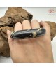 【肌容雪】天然美石黑色石紋礦石手鐲 編號B11(鐲圍57.0mm#18號)