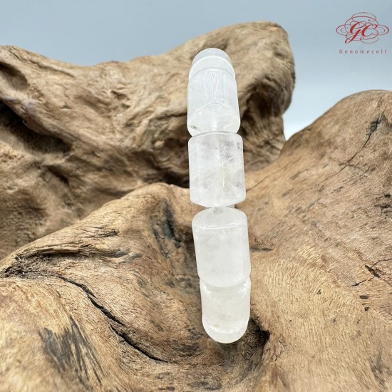 【肌容雪】天然美石白水晶手串 編號B18