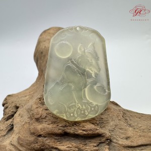 【肌容雪】天然美石祥獸雕刻水沫玉項鍊繩 編號B22