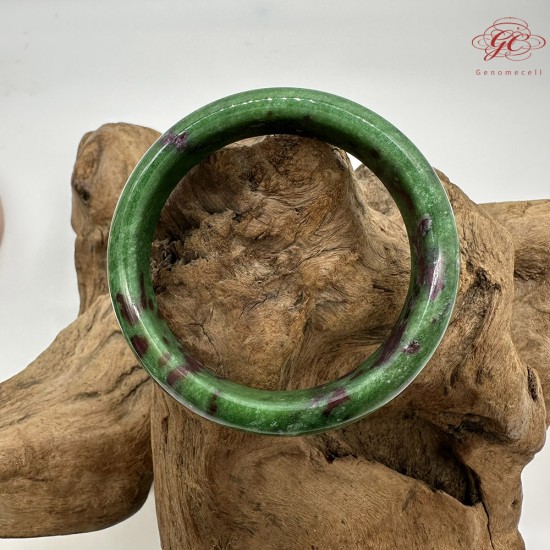 【肌容雪】天然美石紅綠寶手鐲 編號B50(鐲圍58.8mm#18.5號)