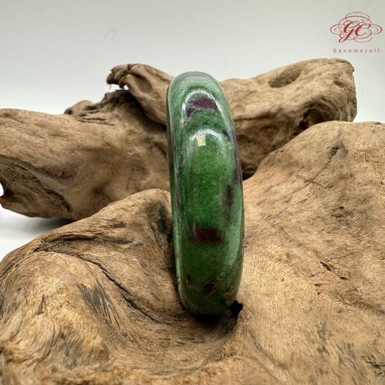 【肌容雪】天然美石紅綠寶手鐲 編號B50(鐲圍58.8mm#18.5號)