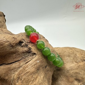 【肌容雪】天然美石琁玉瑤珠單圈手串 編號B52