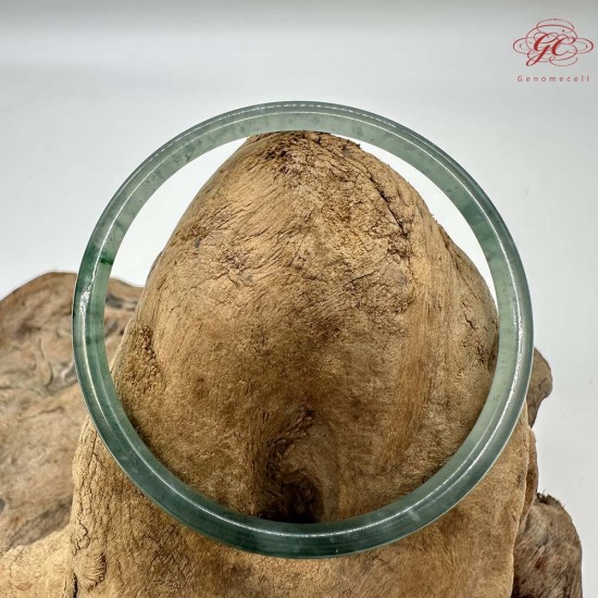 【肌容雪】天然緬甸A貨綠翡翠飄花叮噹鐲 編號1000(鐲圍60.9mm#19號)