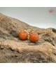 【肌容雪】天然緬甸A貨紅翡翠圓珠耳針 編號1009