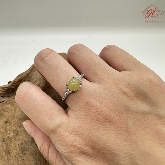 【肌容雪】天然緬甸A貨翡翠蜜蠟黃可調解戒指 編號1015(戒圍18.8mm#15號)