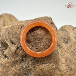 【肌容雪】天然緬甸A貨紅翡翠戒圈 編號1037(戒圍17.6mm#12號)