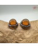【肌容雪】天然緬甸A貨紅翡蛋面鑲鑽垂墜耳針 編號1043