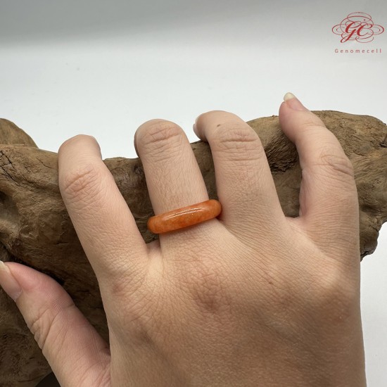 【肌容雪】天然緬甸A貨紅翡翠戒圈 編號1045(戒圍18.3mm#14號)