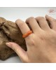 【肌容雪】天然緬甸A貨紅翡翠戒圈 編號1046(戒圍18.4mm#14號)