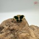  【肌容雪】天然緬甸A貨綠翡翩翩舞蝶可調節戒指 編號1051(戒圍17.2mm#10號)