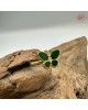  【肌容雪】天然緬甸A貨綠翡翩翩舞蝶可調節戒指 編號1051(戒圍17.2mm#10號)