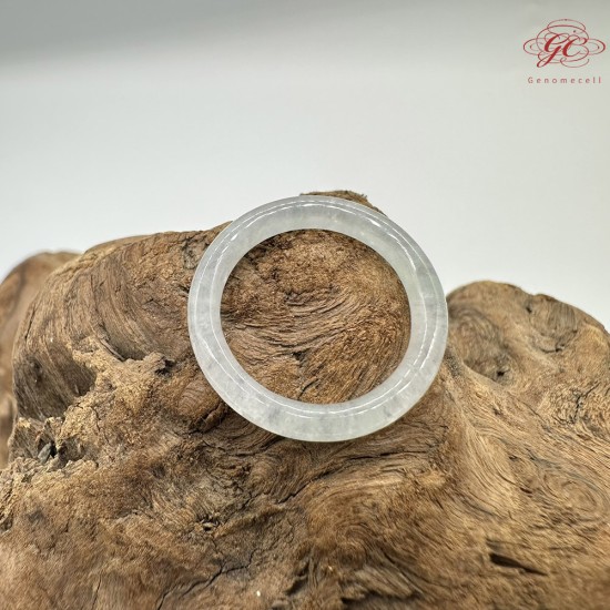 【肌容雪】天然緬甸A貨白月光翡翠戒圈 編號1053(戒圍18.6mm#15號)