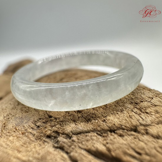 【肌容雪】天然緬甸A貨白月光翡翠戒圈 編號1053(戒圍18.6mm#15號)