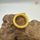  【肌容雪】天然緬甸A貨蜜糖黃翡翠戒圈 編號1054(戒圍19.3mm#15號)