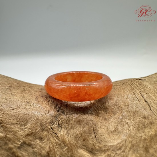 【肌容雪】天然緬甸A貨紅翡翠戒圈 編號1058(戒圍15.3mm#7號)