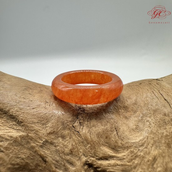 【肌容雪】天然緬甸A貨紅翡翠戒圈 編號1059(戒圍15.3mm#7號)