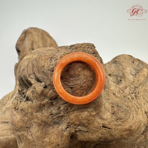 【肌容雪】天然緬甸A貨紅翡翠戒圈 編號1062(戒圍17.2mm#10號)