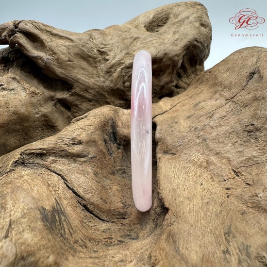【肌容雪】天然美石粉水晶圓條手鐲 編號B255(鐲圍56.1mm#17.5號)
