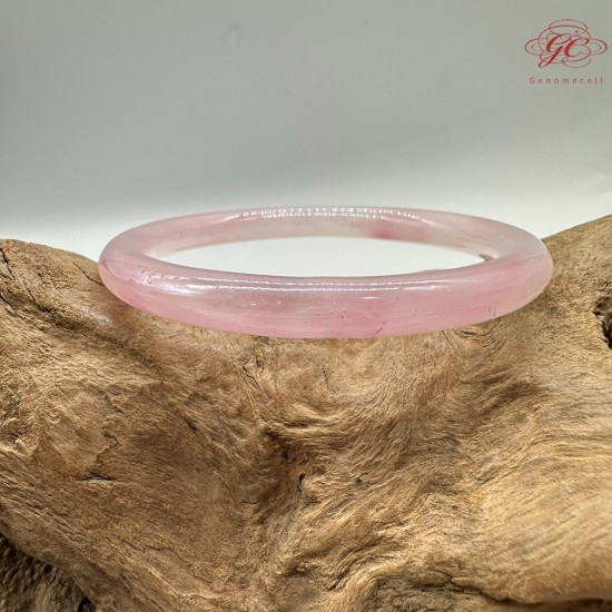 【肌容雪】天然美石粉水晶圓條手鐲 編號B255(鐲圍56.1mm#17.5號)
