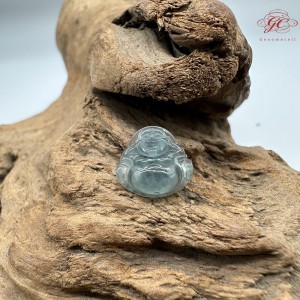 【肌容雪】天然緬甸A貨藍水翡翠彌勒佛吊墜 編號479