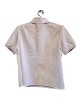 【二手精品9.9新】PRADA（普拉達）白色棉質府綢短袖襯衫(肩38胸50長62)編號S435