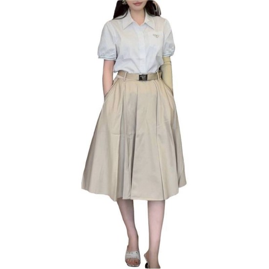 【二手精品9.9新】PRADA（普拉達）長裙(腰35臀70長66)編號S436