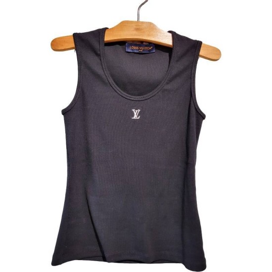 【二手精品9.9新】Louis Vuitton（Louis Vuitton路易威登）經典的羅紋背心上衣(肩38胸40長56)編號S440