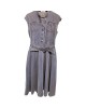 【二手精品9.9新】香奈兒 (Chanel) 的刺繡雙 C 標誌無袖牛仔長洋裝(肩42胸46長122)編號S441
