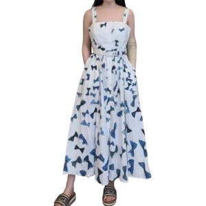 【二手精品9.9新】Dior 膠囊系列 的附腰帶中長洋裝(肩38胸40腰36長120)編號S443
