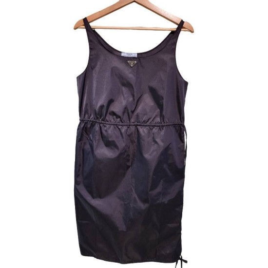 【二手精品9.9新】PRADA (普拉達)Re-Nylon 再生尼龍無袖洋裝(肩38胸45腰42臀50長95)編號S452
