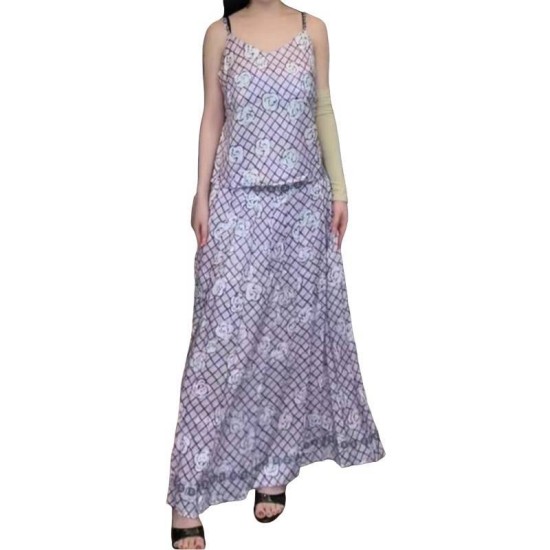 【二手精品9.9新】香奈兒 Chanel 印花細肩帶背心上衣(肩38胸46長51)編號S455