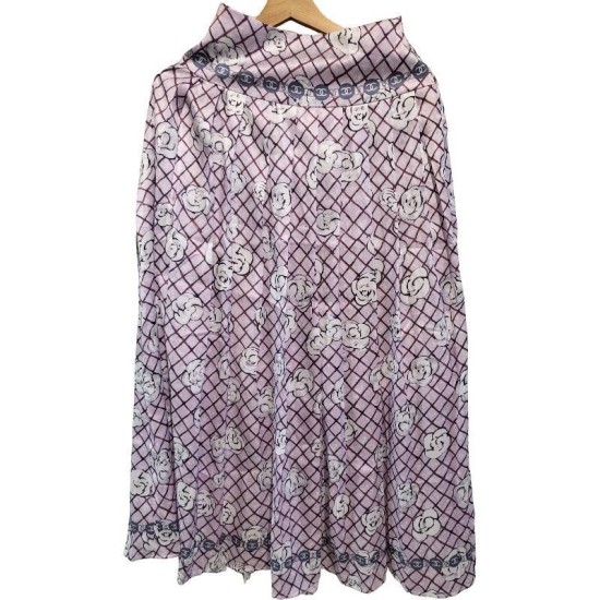 【二手精品9.9新】香奈兒 Chanel經典山茶花圖騰長裙(腰35臀50長95)編號S456
